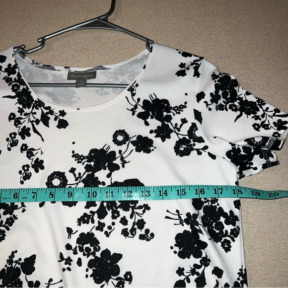 Style & Co Women's Sz M Cotton-Blend T-Shirt Blouse Short Sleeve Floral. - Picture 5 of 6